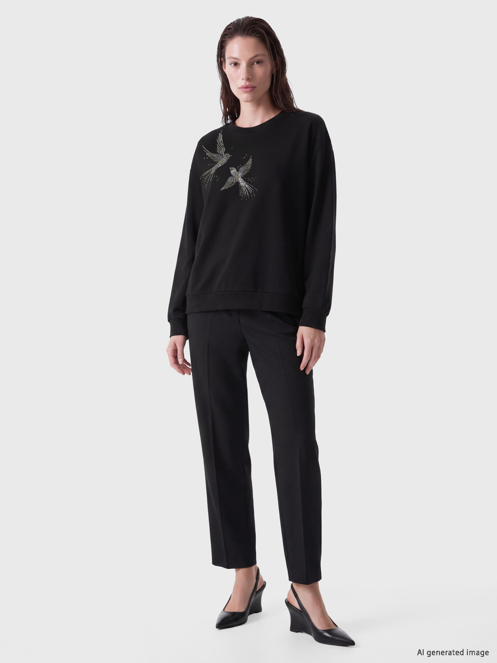 Soft Touch Oversize Rhinestone Women's Sweatshirt-1