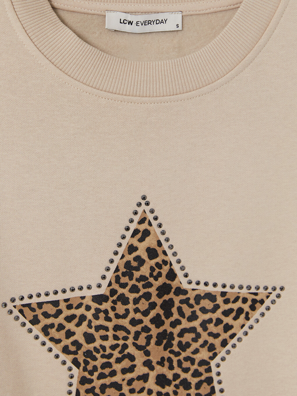 Leopard Star Printed Women's Thick Sweatshirt-2