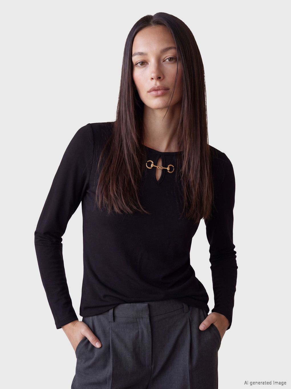Siyah Pencere Detaylı Soft Touch Kadın Body