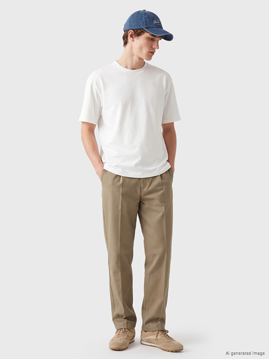 T-shirt Homme En Jersey À Col Rond-1