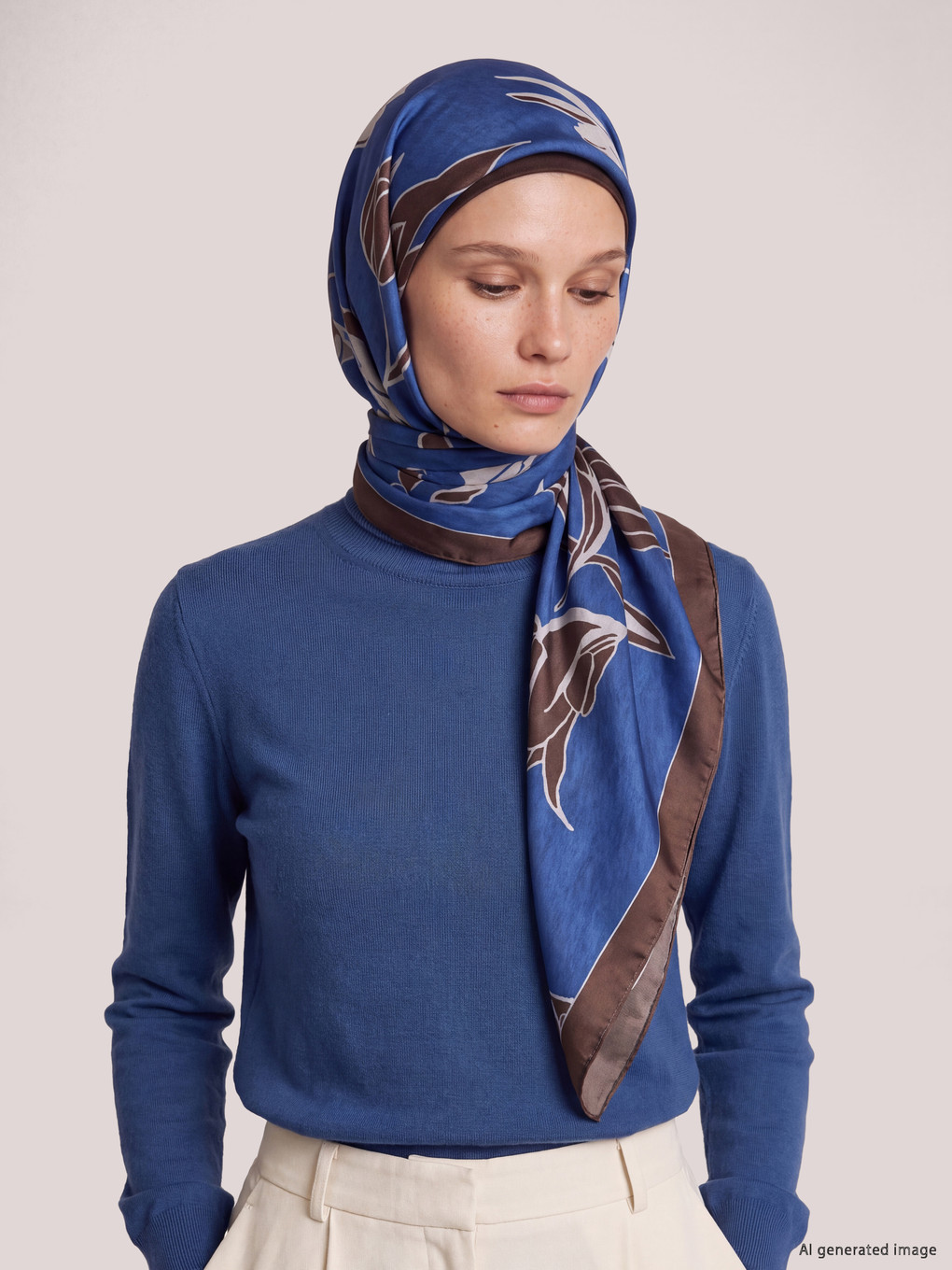 Flower Patterned Women's Shawl