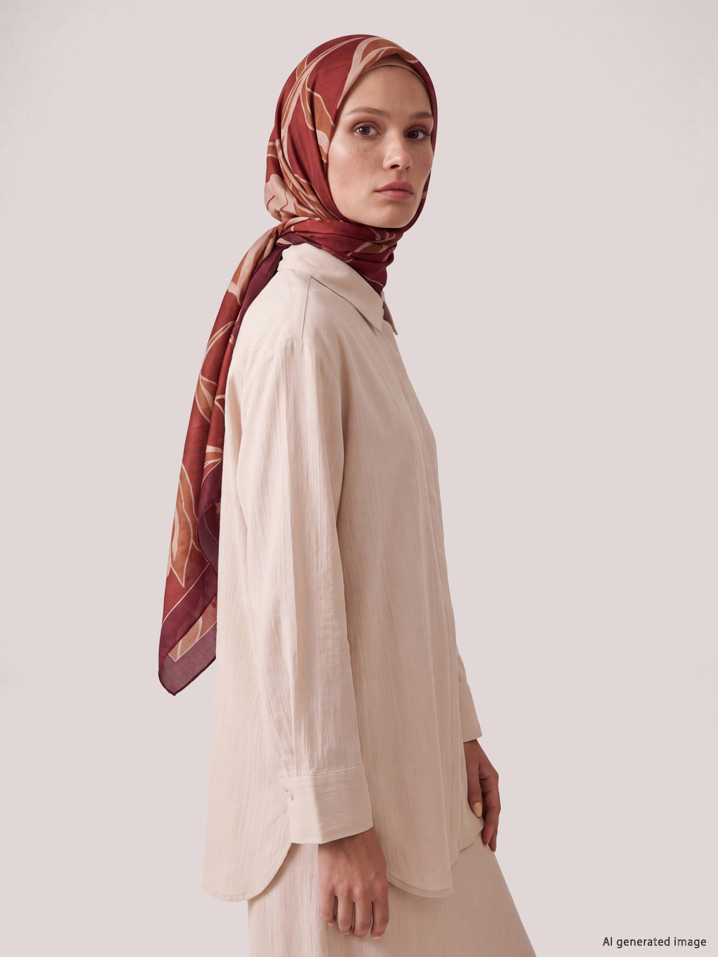 Flower Patterned Women's Shawl