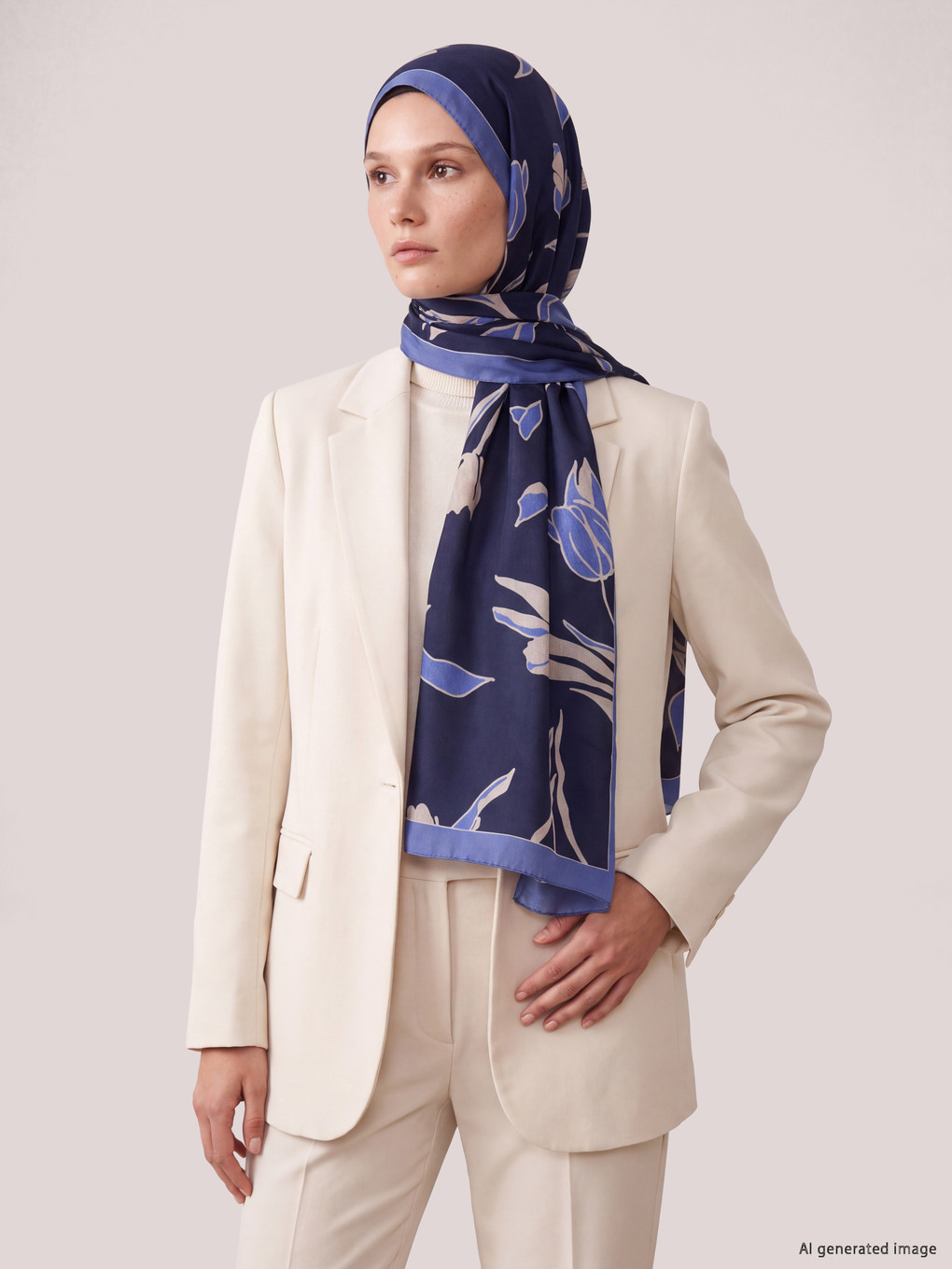 Flower Patterned Women's Shawl