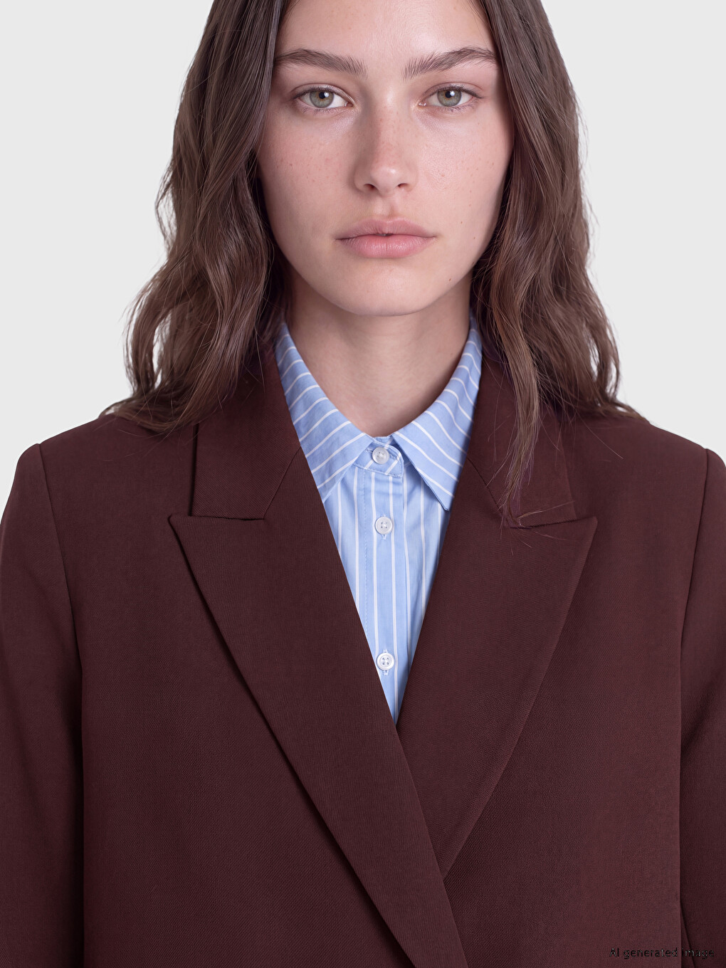 Bordo Kruvaze Yaka Kadın Blazer Ceket-2