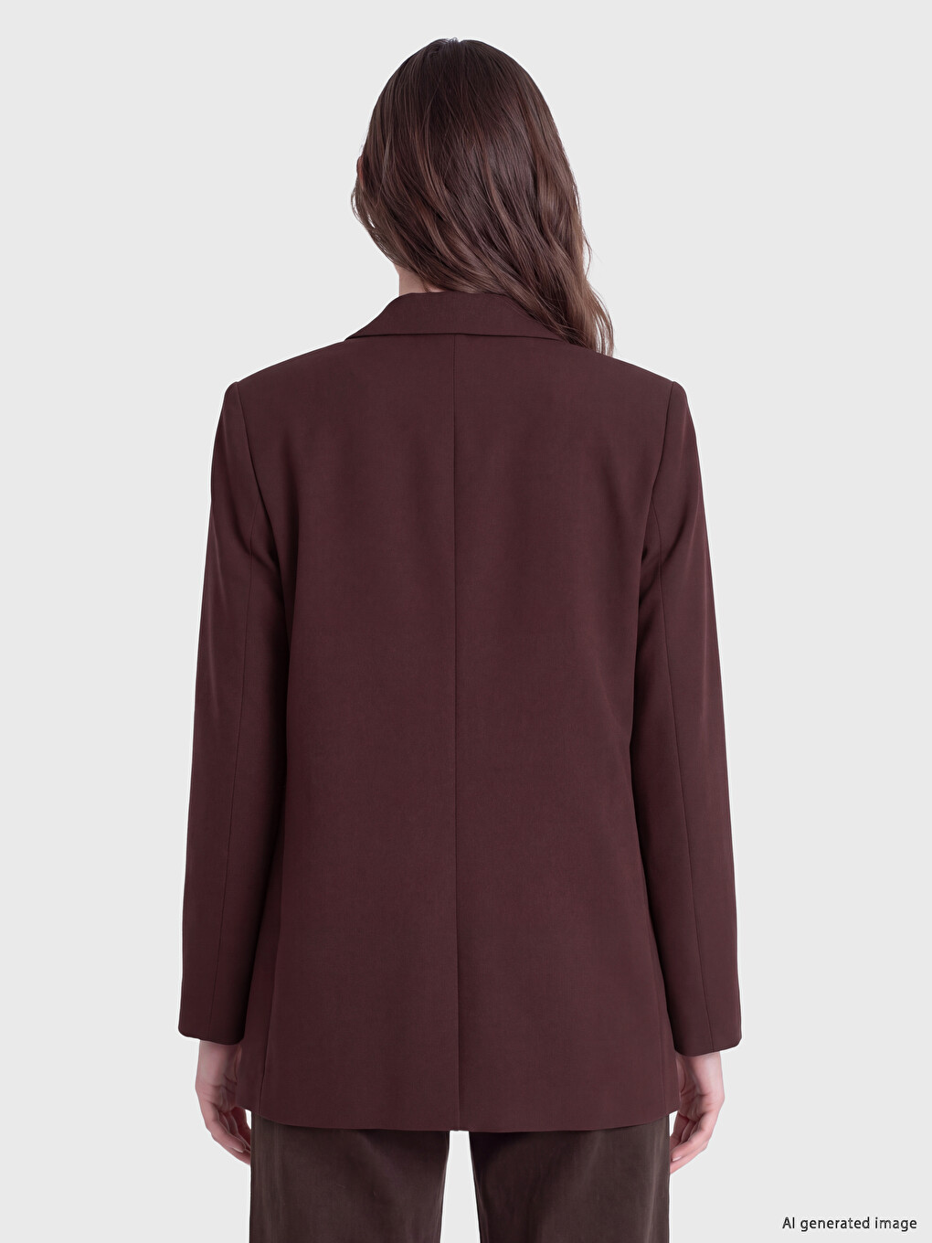 Bordo Kruvaze Yaka Kadın Blazer Ceket-3