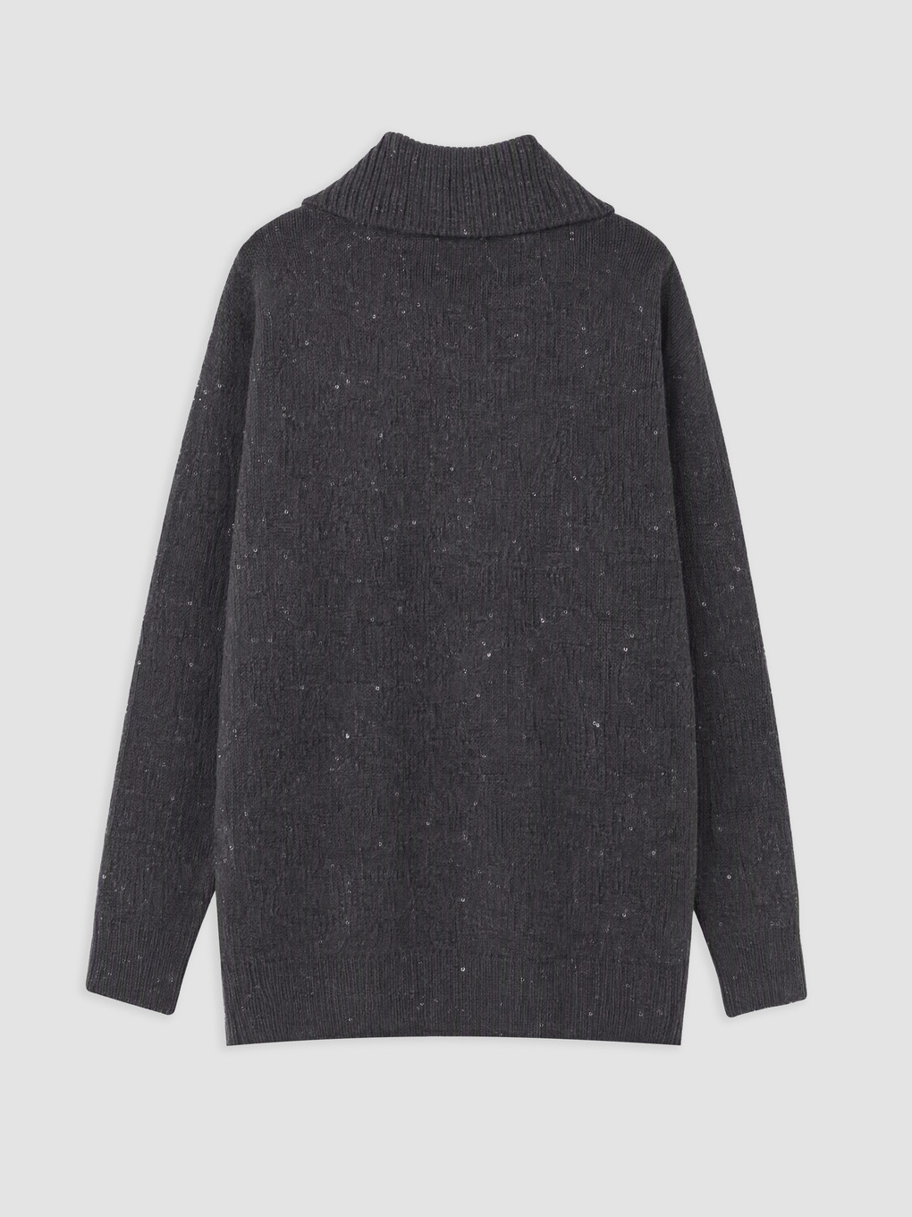 Asymmetric Mock Neck Women's Knitwear Tunic-1