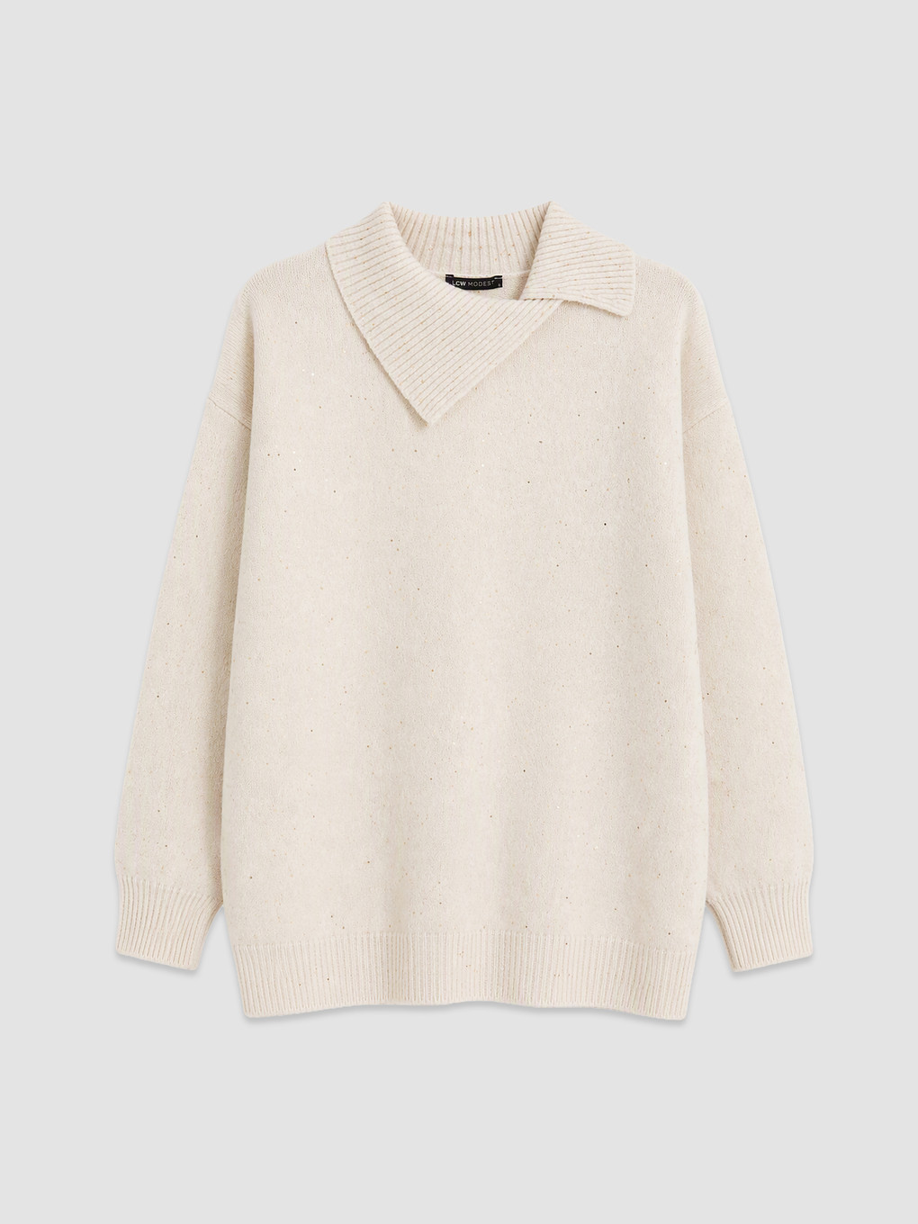 Asymmetric Mock Neck Women's Knitwear Tunic