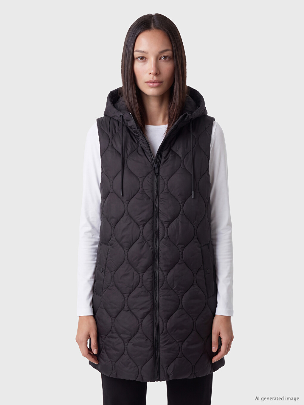 Hooded Quilted Women's Puffer Vest