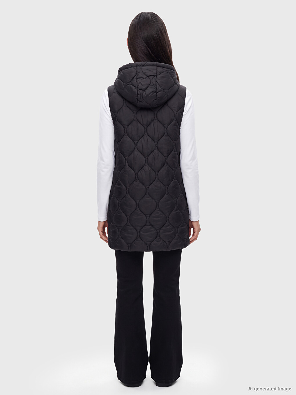 Hooded Quilted Women's Puffer Vest-3