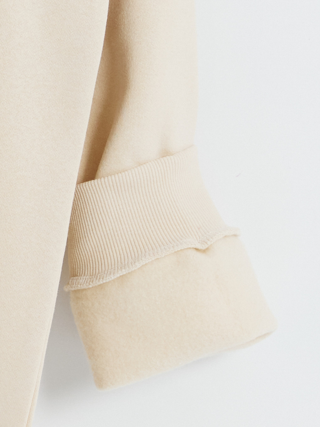 Bej Bisiklet Yaka Erkek Sweatshirt-3