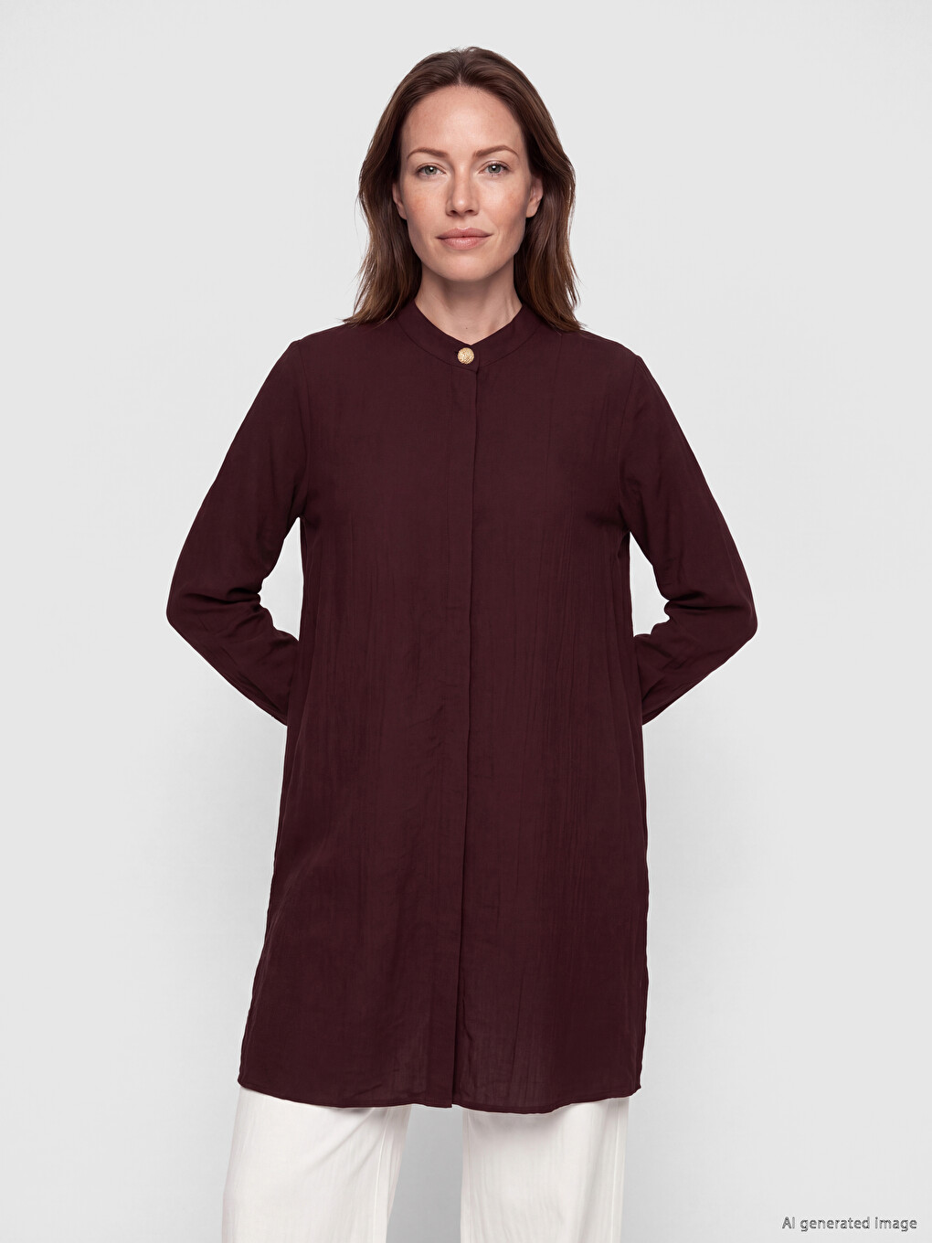Grandad Collar Women's Shirt Tunic