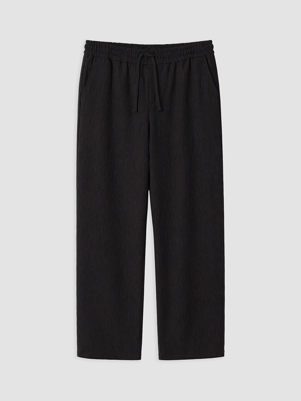 Elastic Waist Men's Textured Trousers