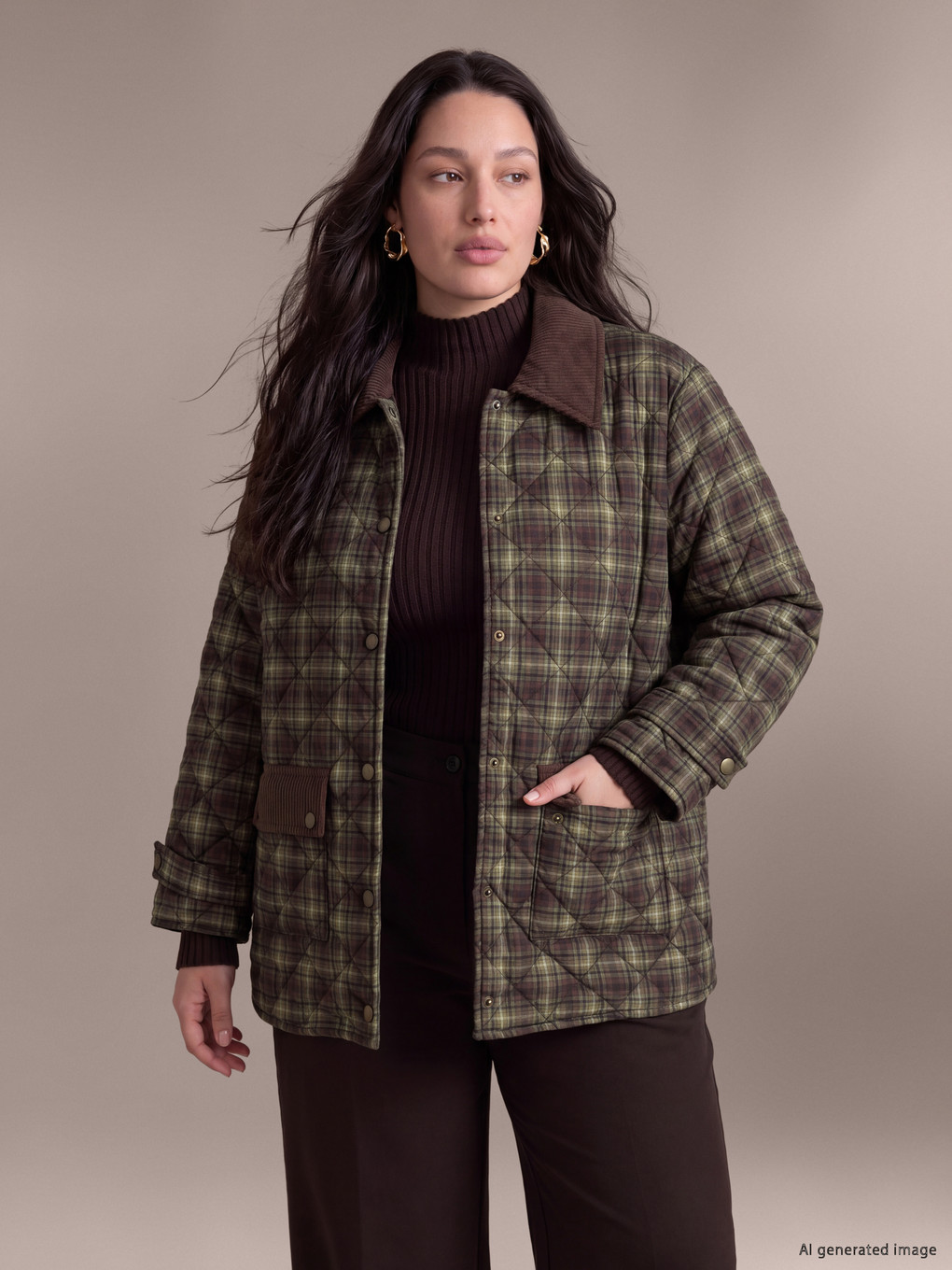 Woman Brown Coat