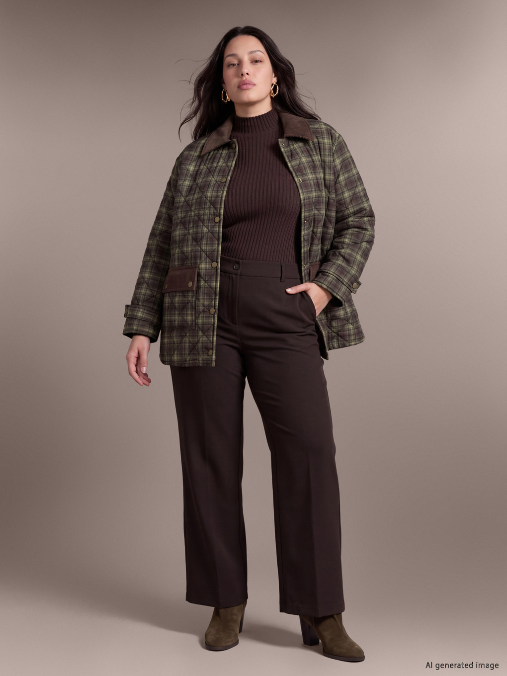 Woman Brown Coat-1