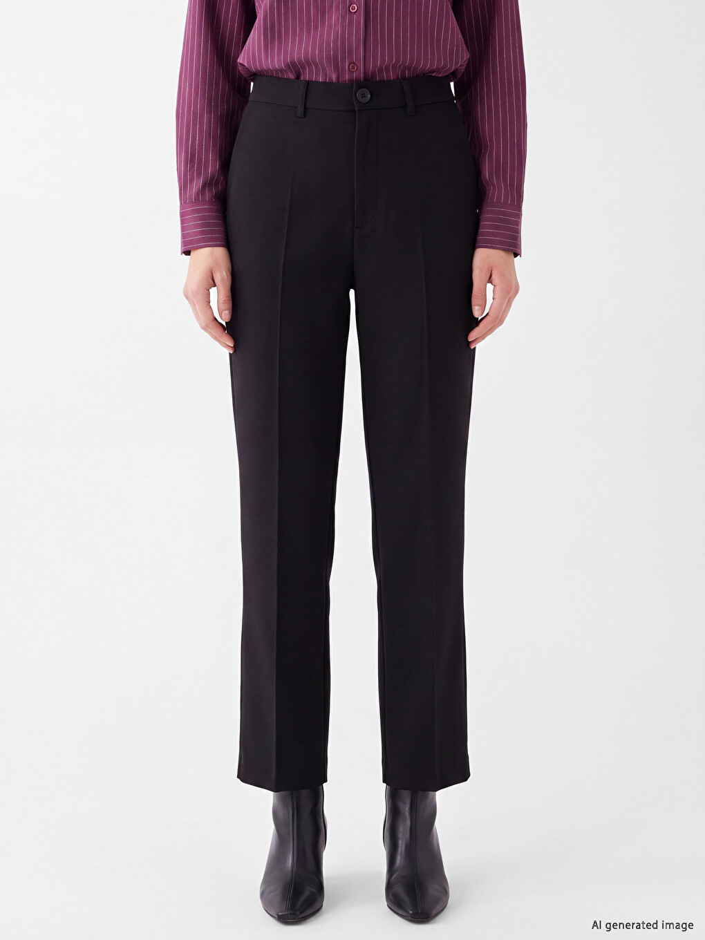 Petite Regular Fit Women's Trousers-1