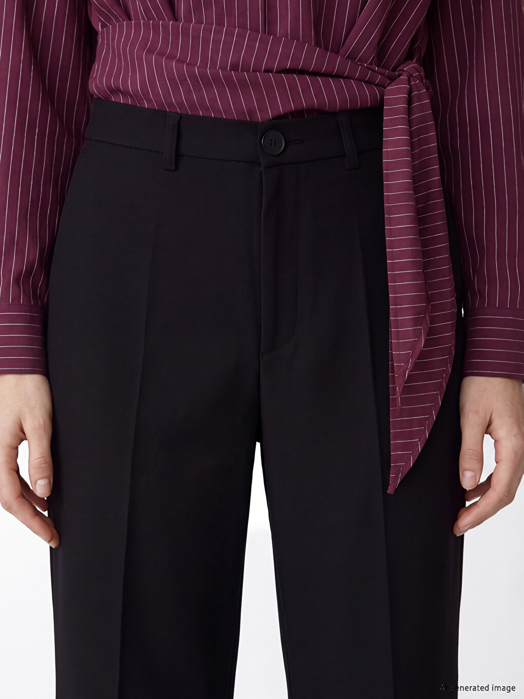 Petite Regular Fit Women's Trousers-2