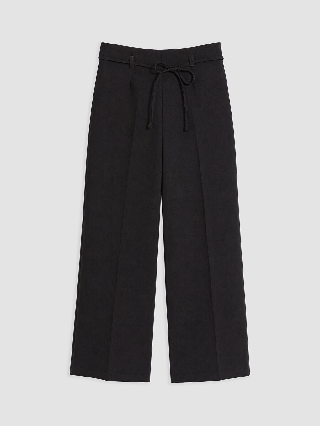 Siyah Regular Fit Kuşaklı Kadın Pantolon