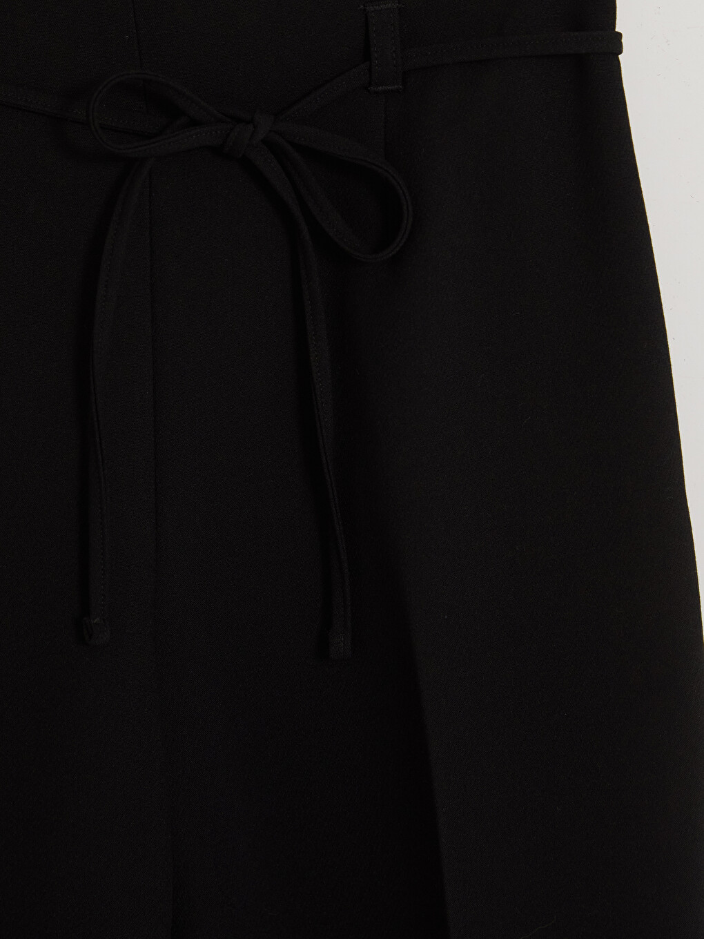 Siyah Regular Fit Kuşaklı Kadın Pantolon-2