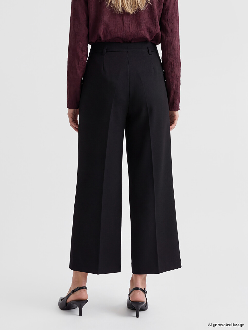 Regular Fit Sashed Women's Trousers-3