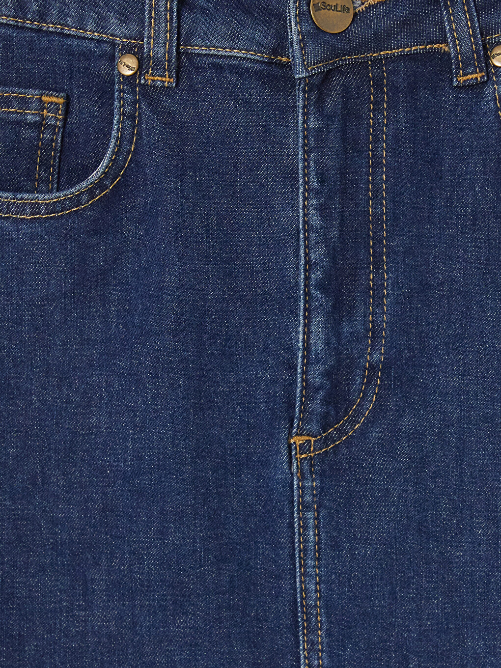 İndigo Fermuarlı Mini Jean Etek-3
