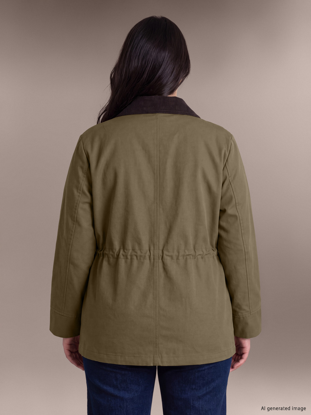 Plus Size Velvet Collar Women's Coat-1