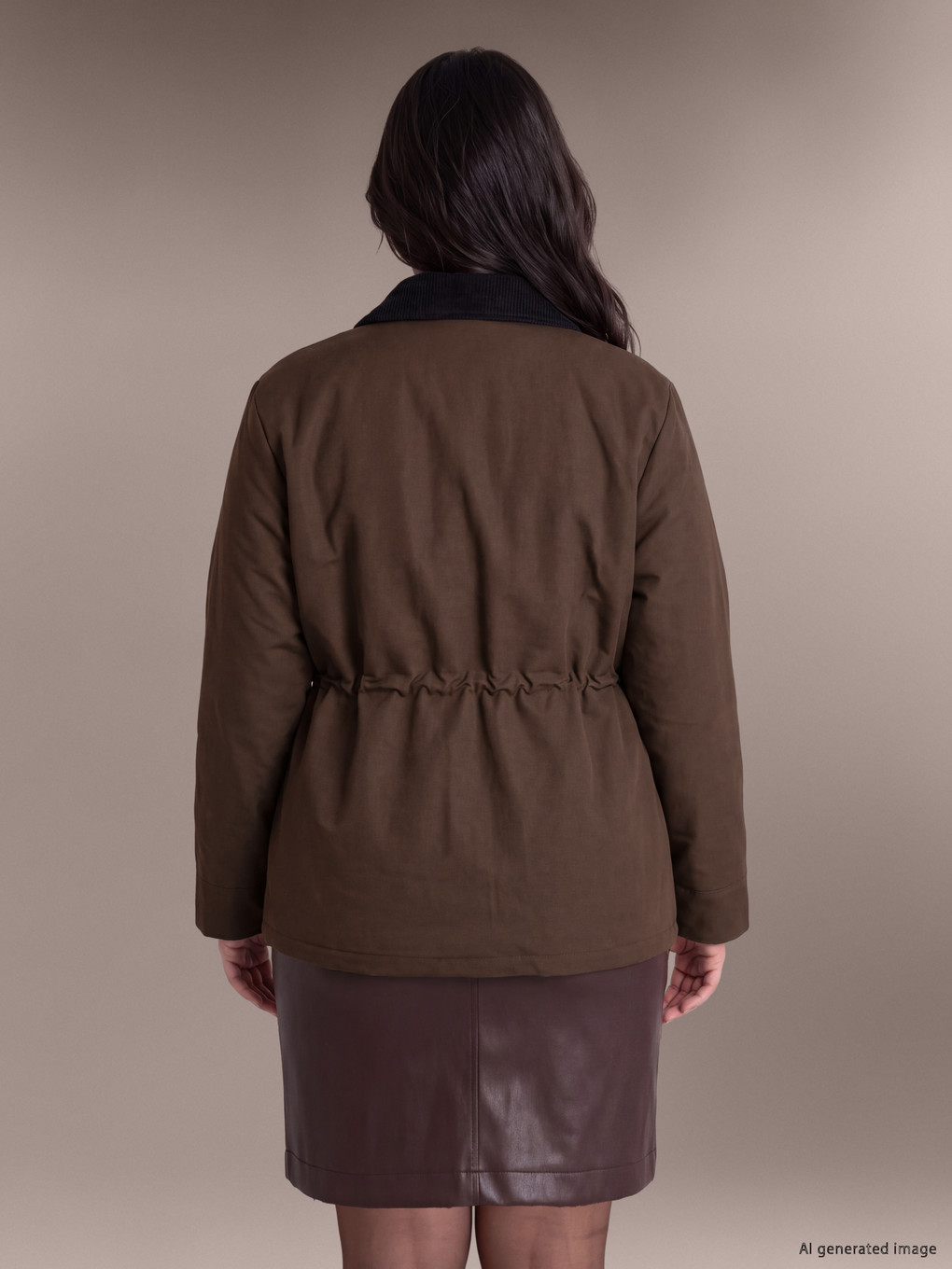 Plus Size Velvet Collar Women's Coat-1