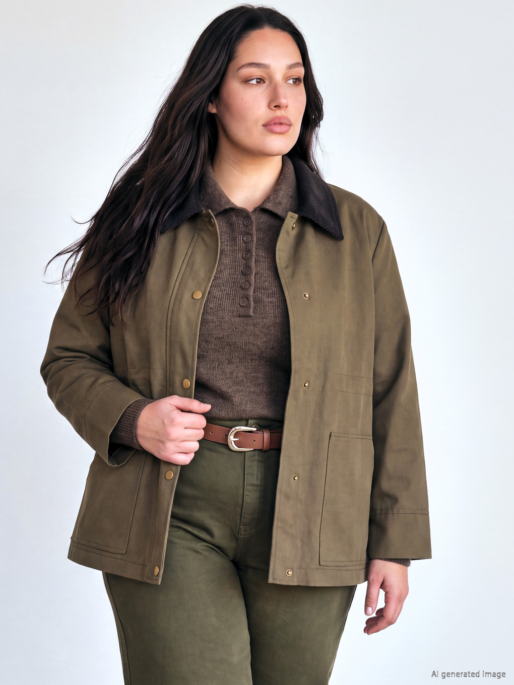  Plus Size Velvet Collar Women's Coat