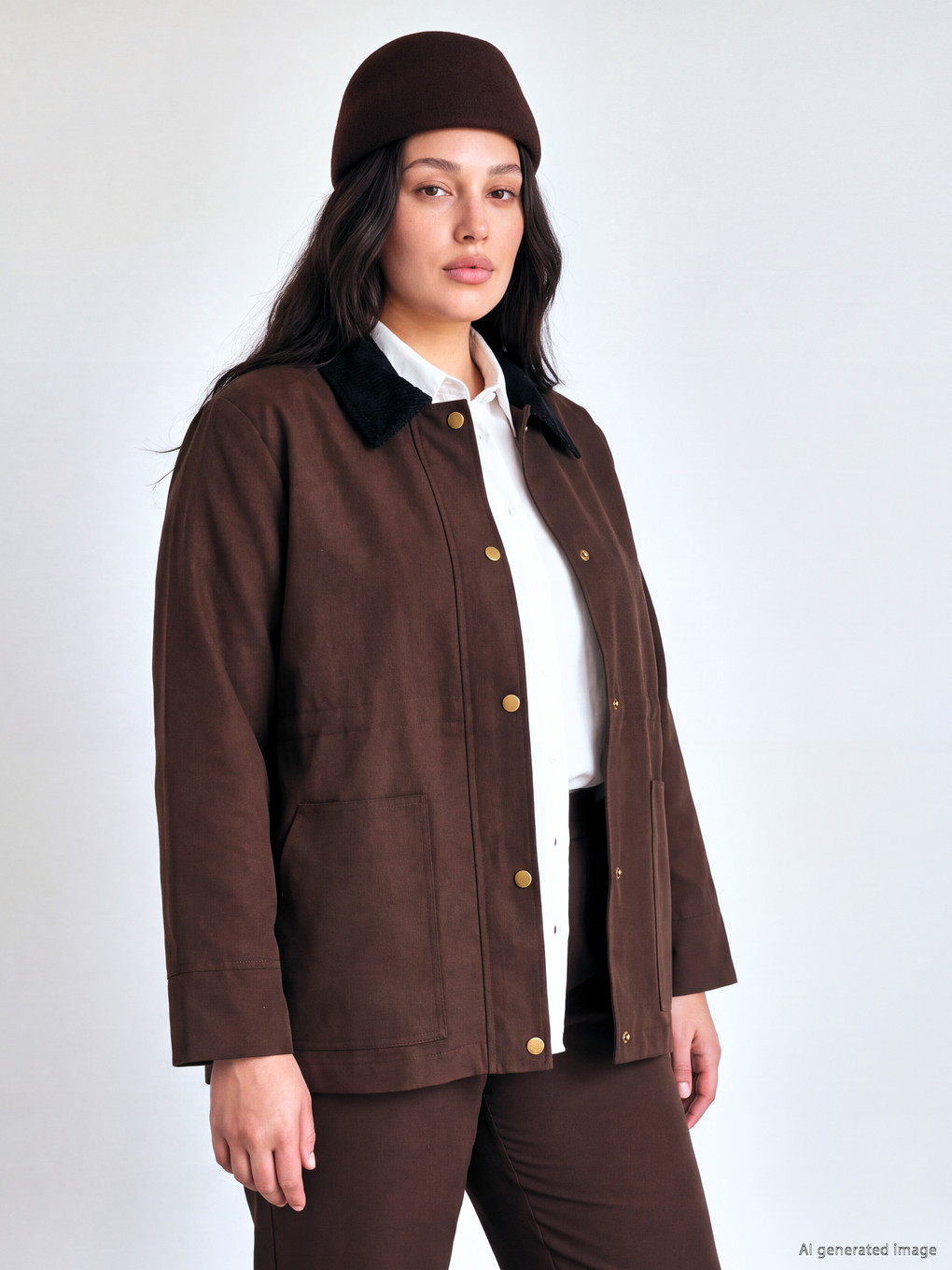  Plus Size Velvet Collar Women's Coat