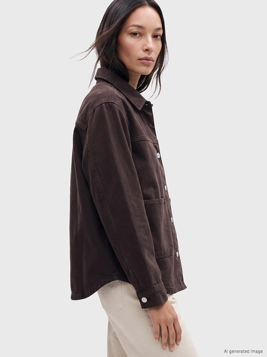  Shirt Collar Women's Jean Jacket
