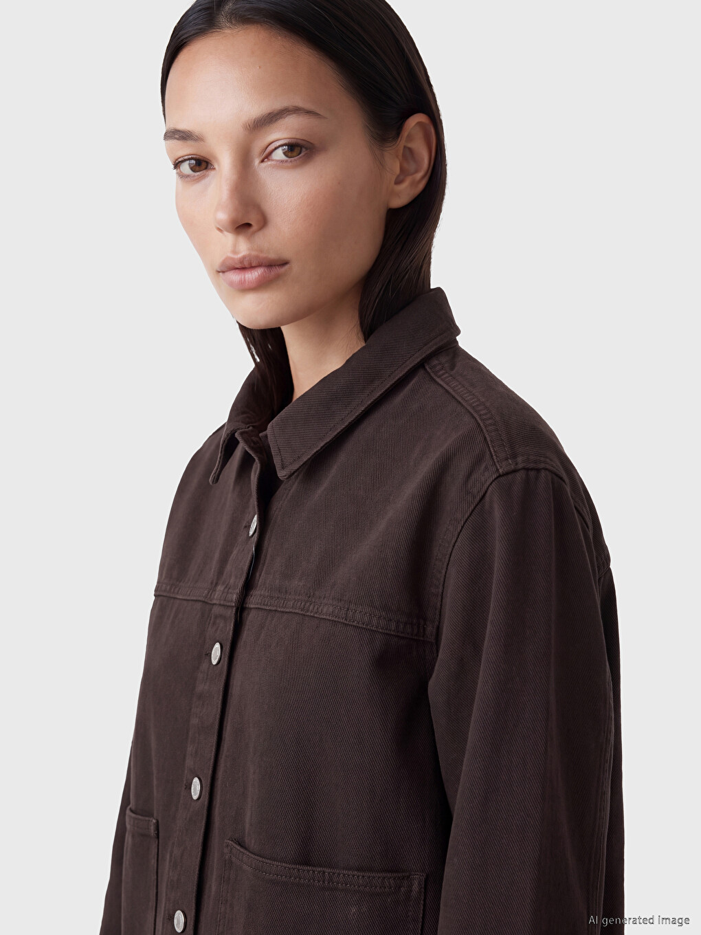 Shirt Collar Women's Jean Jacket-2