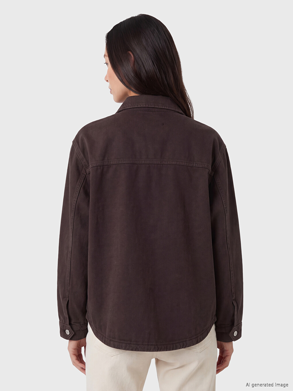 Shirt Collar Women's Jean Jacket-3