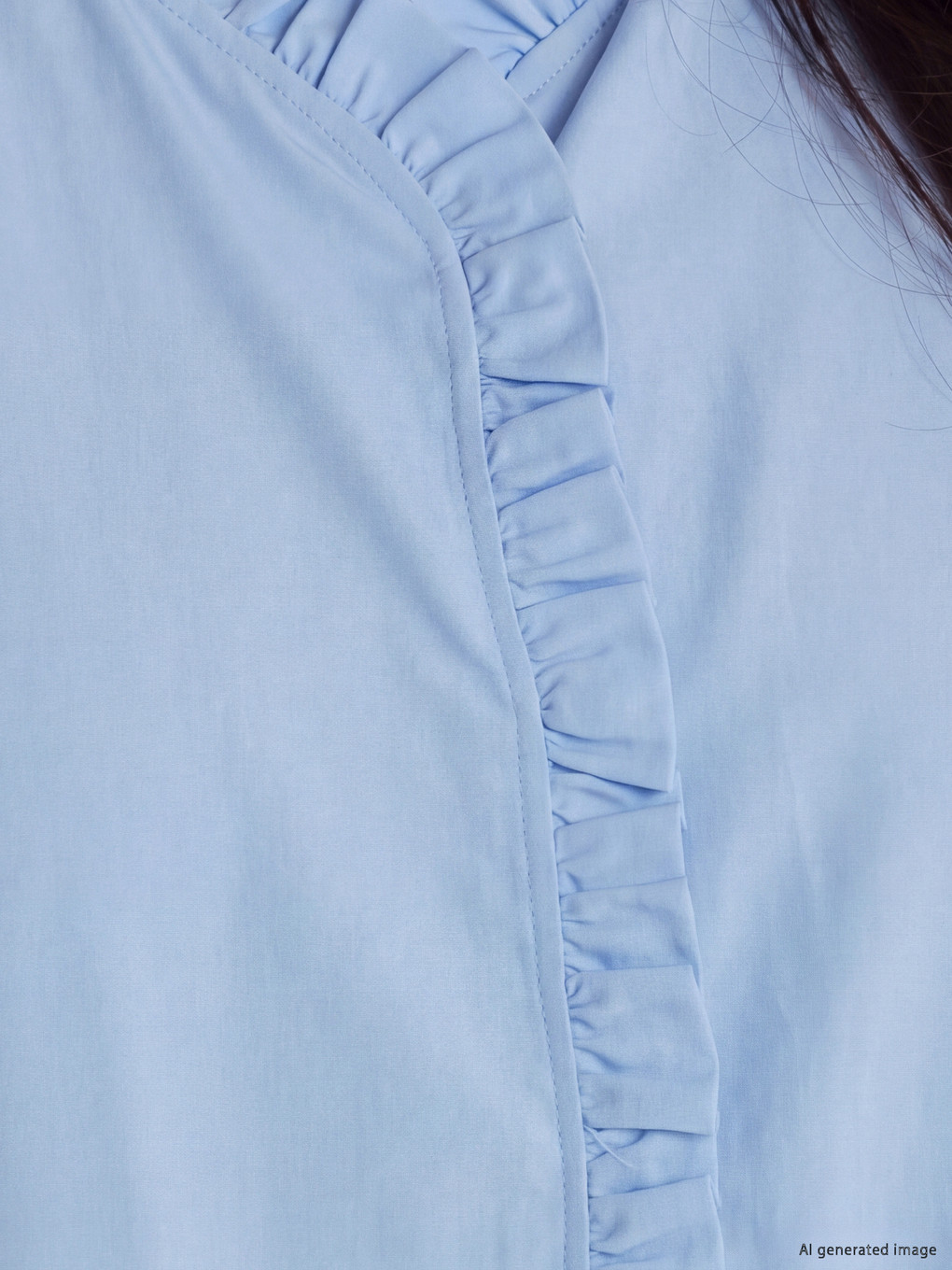 Plus Size Frilled V Neck Women's Shirt-1
