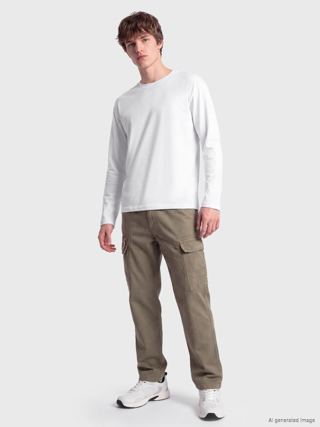 Langärmliges Herren-t-shirt Mit Rundhalsausschnitt-1