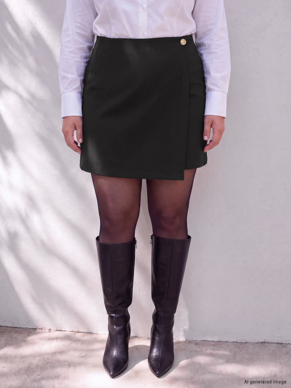 Skort Me Pamje Të Mbështjellë Madhësi Plus Për Gra-1