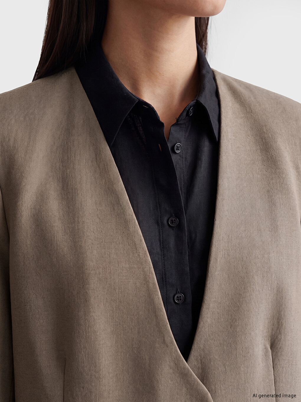 Haki Oversize Kadın Ceket-2