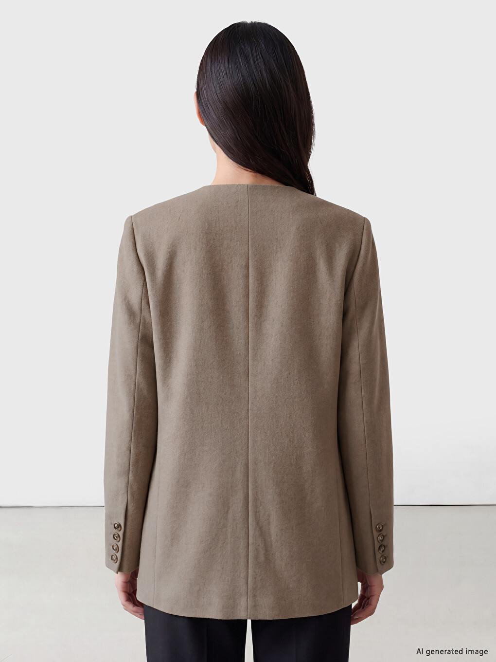 Haki Oversize Kadın Ceket-3