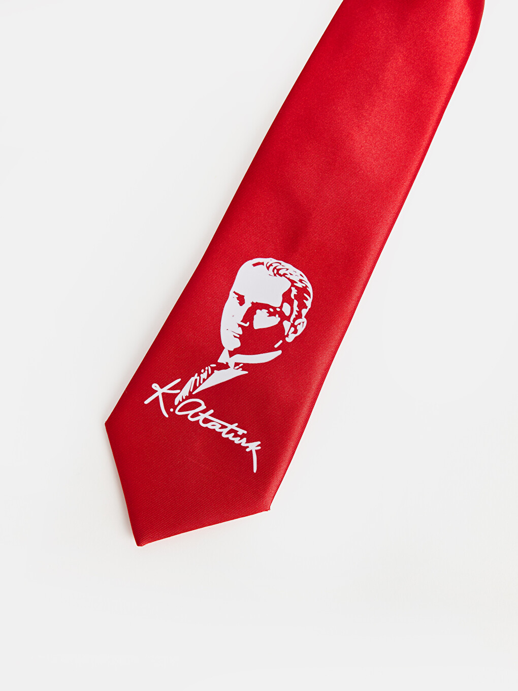 Kırmızı Atatürk Baskılı Erkek Çocuk Kravat-1
