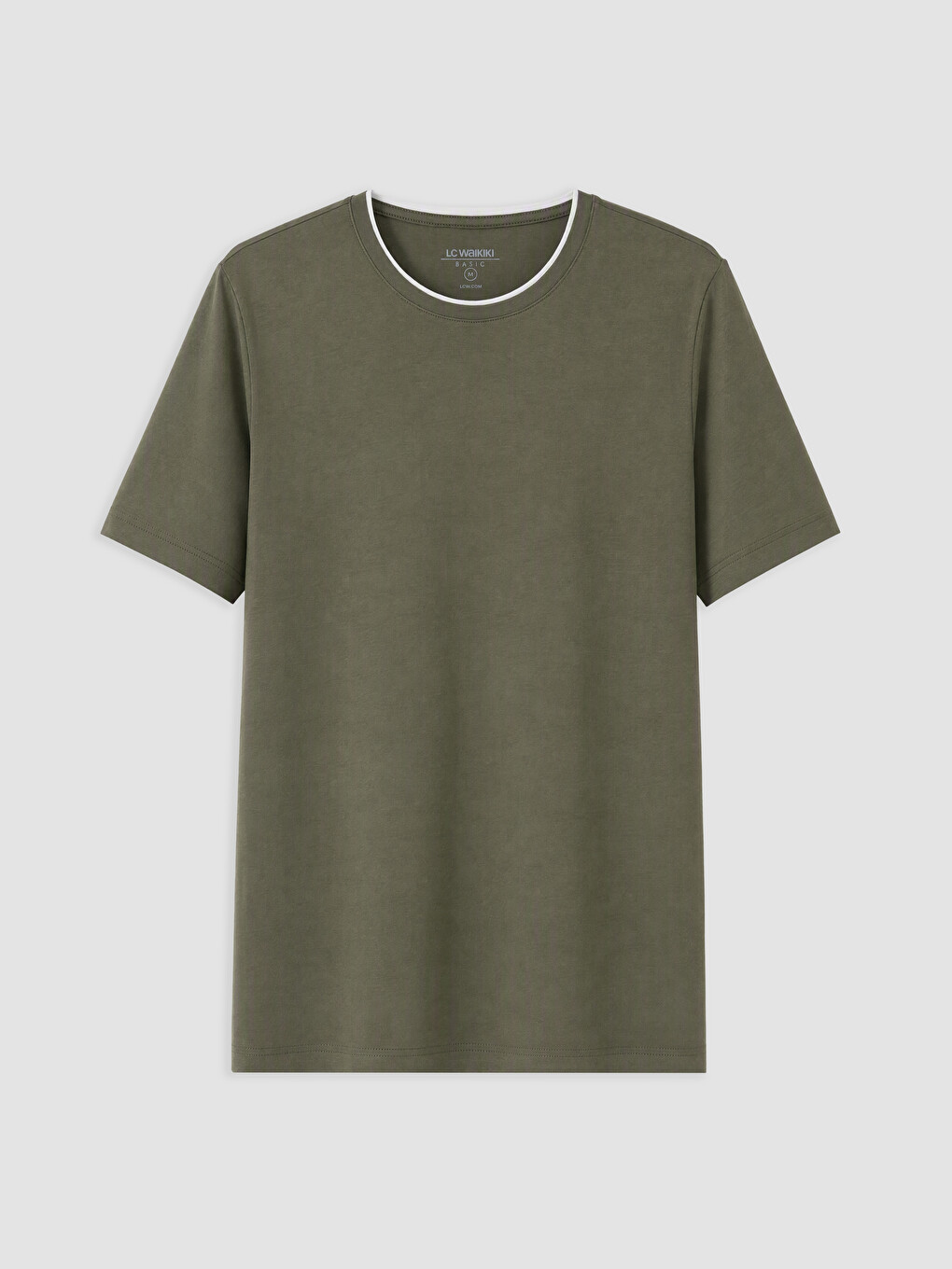 Mashkull Ngjyre Kaki T-shirt