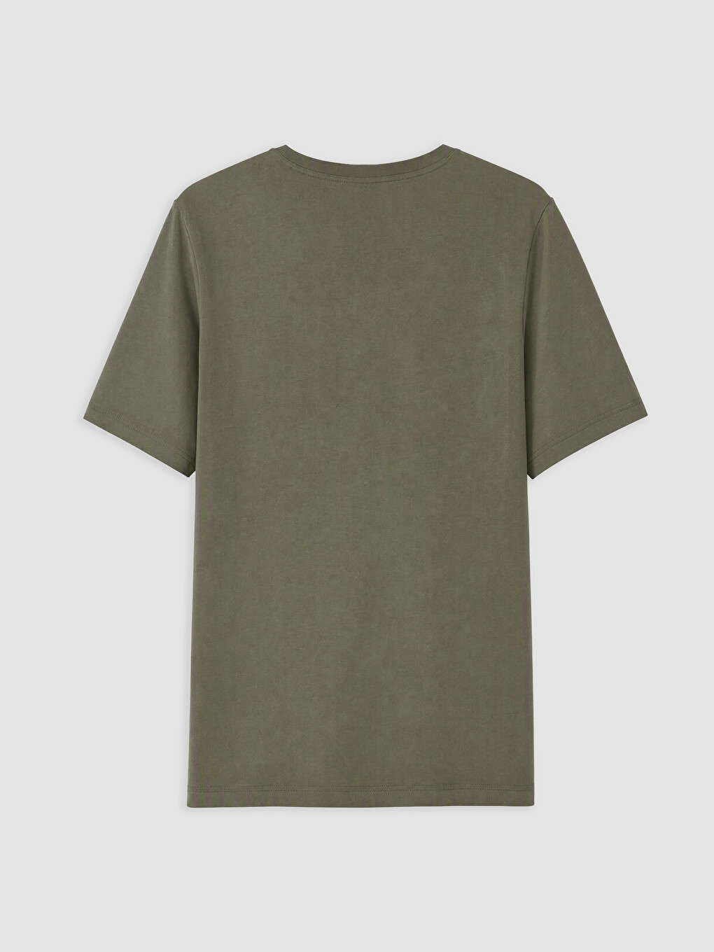 Mashkull Ngjyre Kaki T-shirt-1