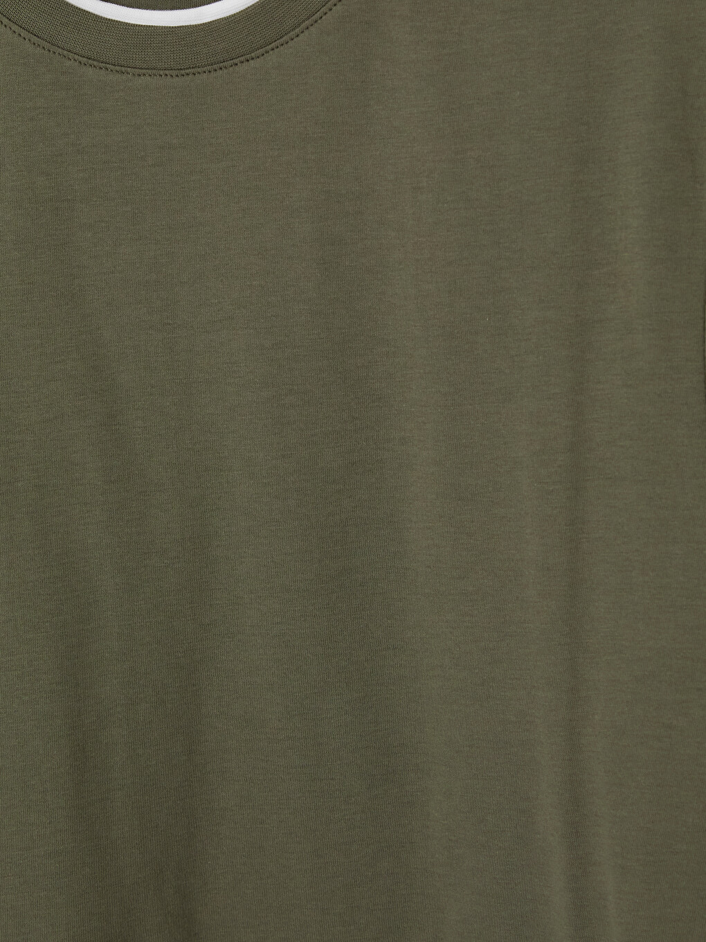 Mashkull Ngjyre Kaki T-shirt-2