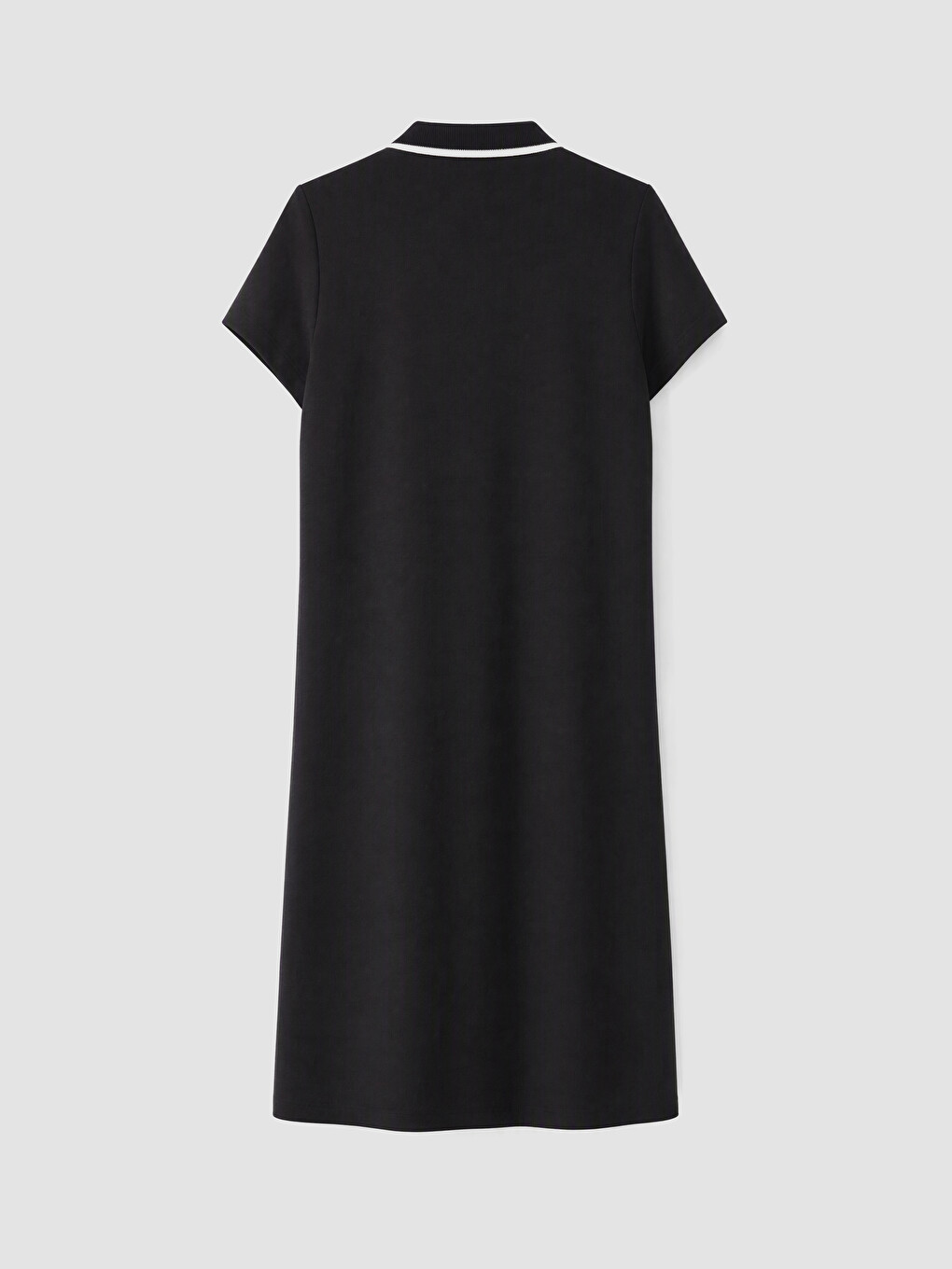 Siyah Polo Yaka Soft Touch Mini Elbise-2