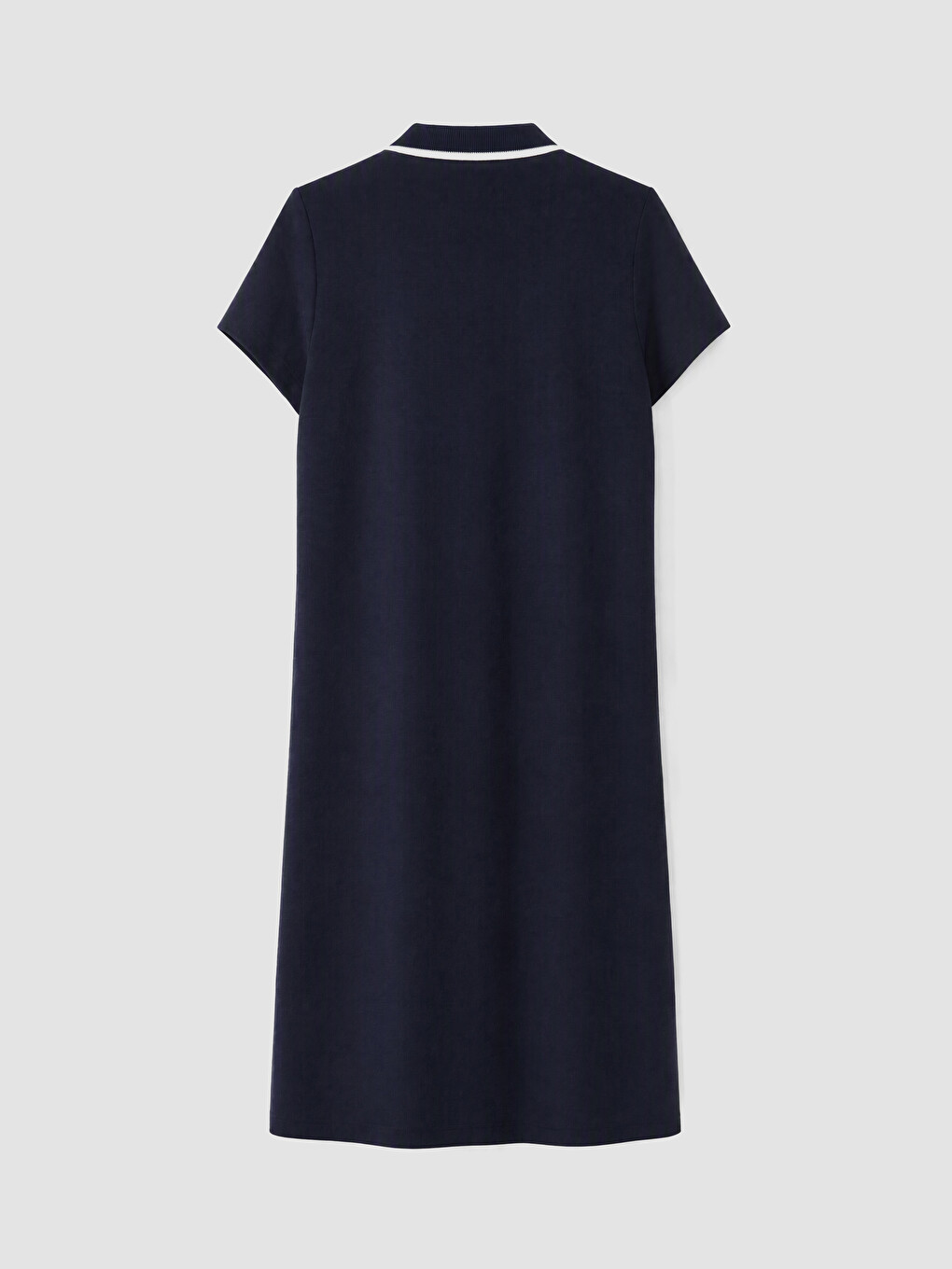Lacivert Polo Yaka Soft Touch Mini Elbise-2