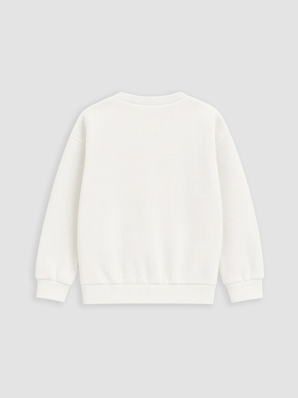Ekru Gupi Baskılı Kız Çocuk Kalın Sweatshirt-2