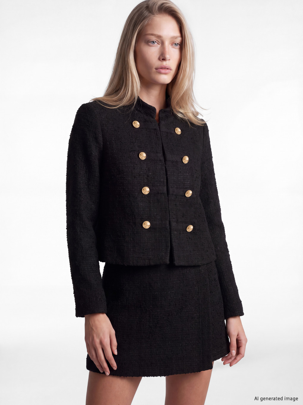 Fancy China Buttoned Women's Tweed Jacket