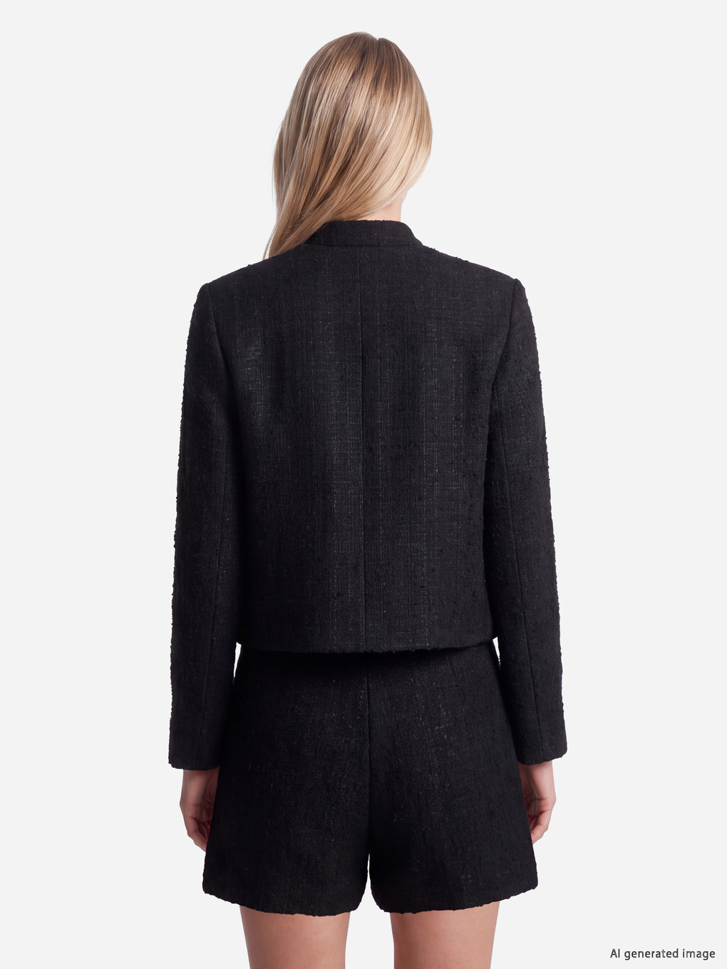 Fancy China Buttoned Women's Tweed Jacket-4