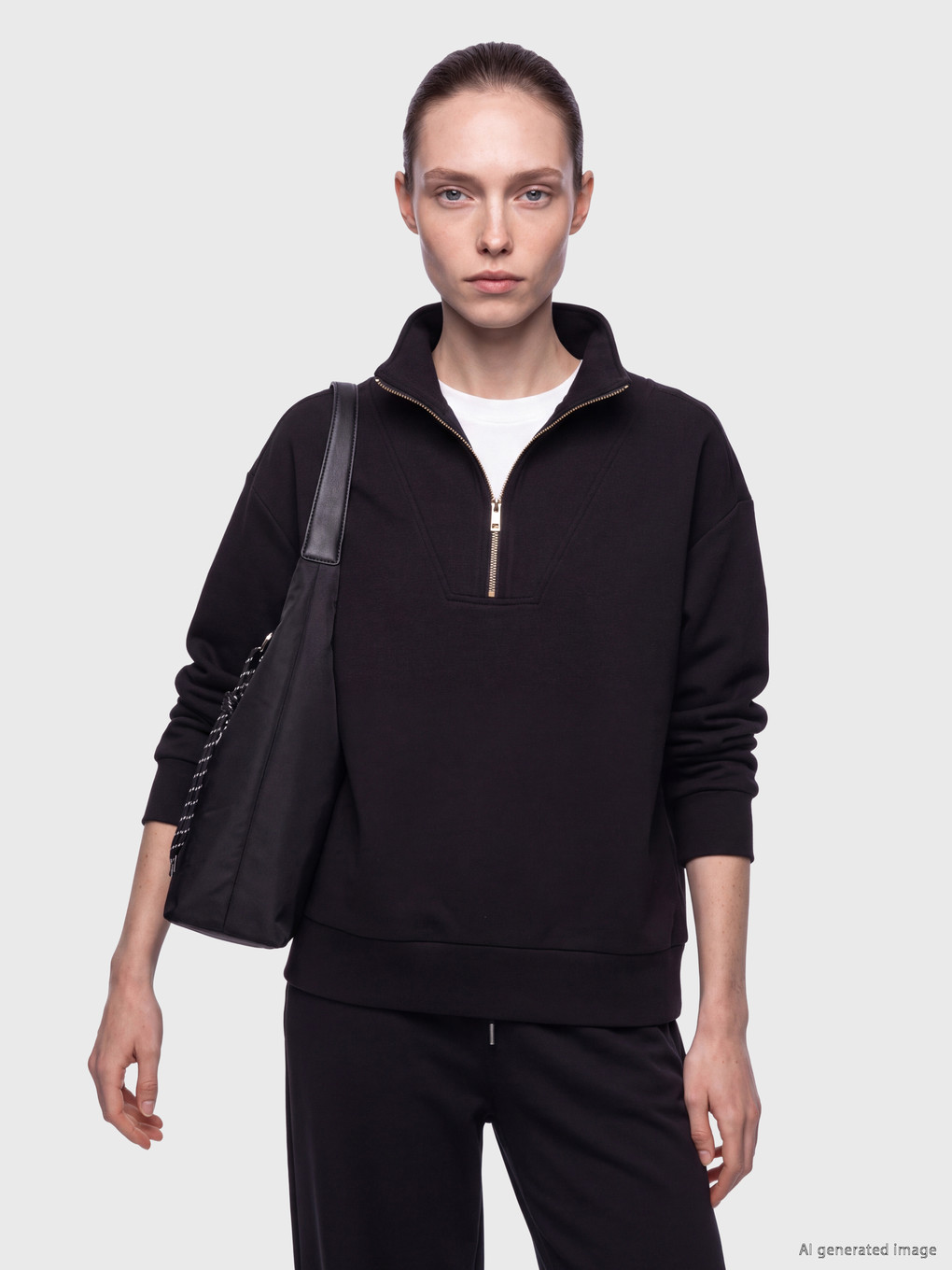 Woman Black Sweatshirt