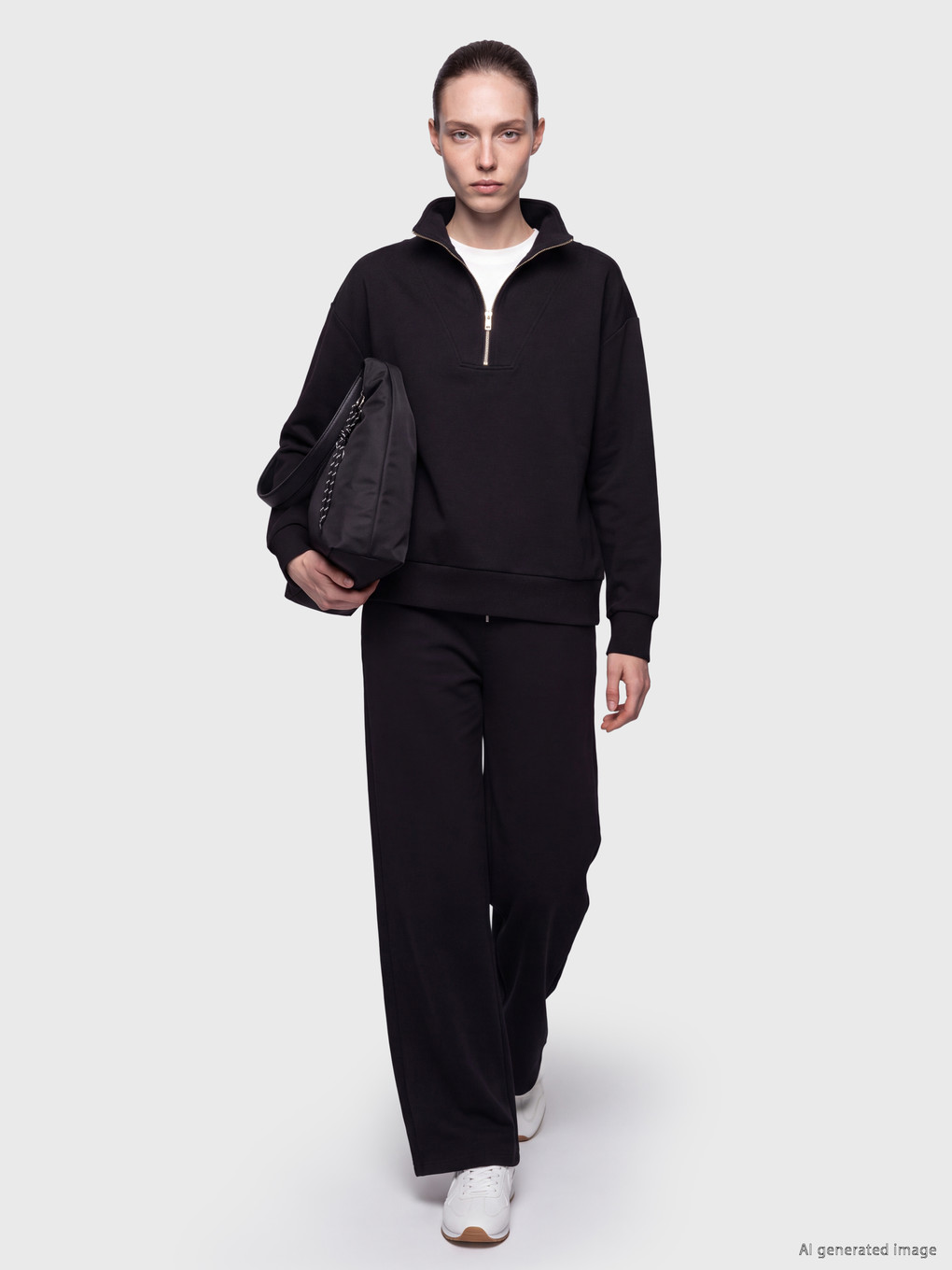 Woman Black Sweatshirt-1