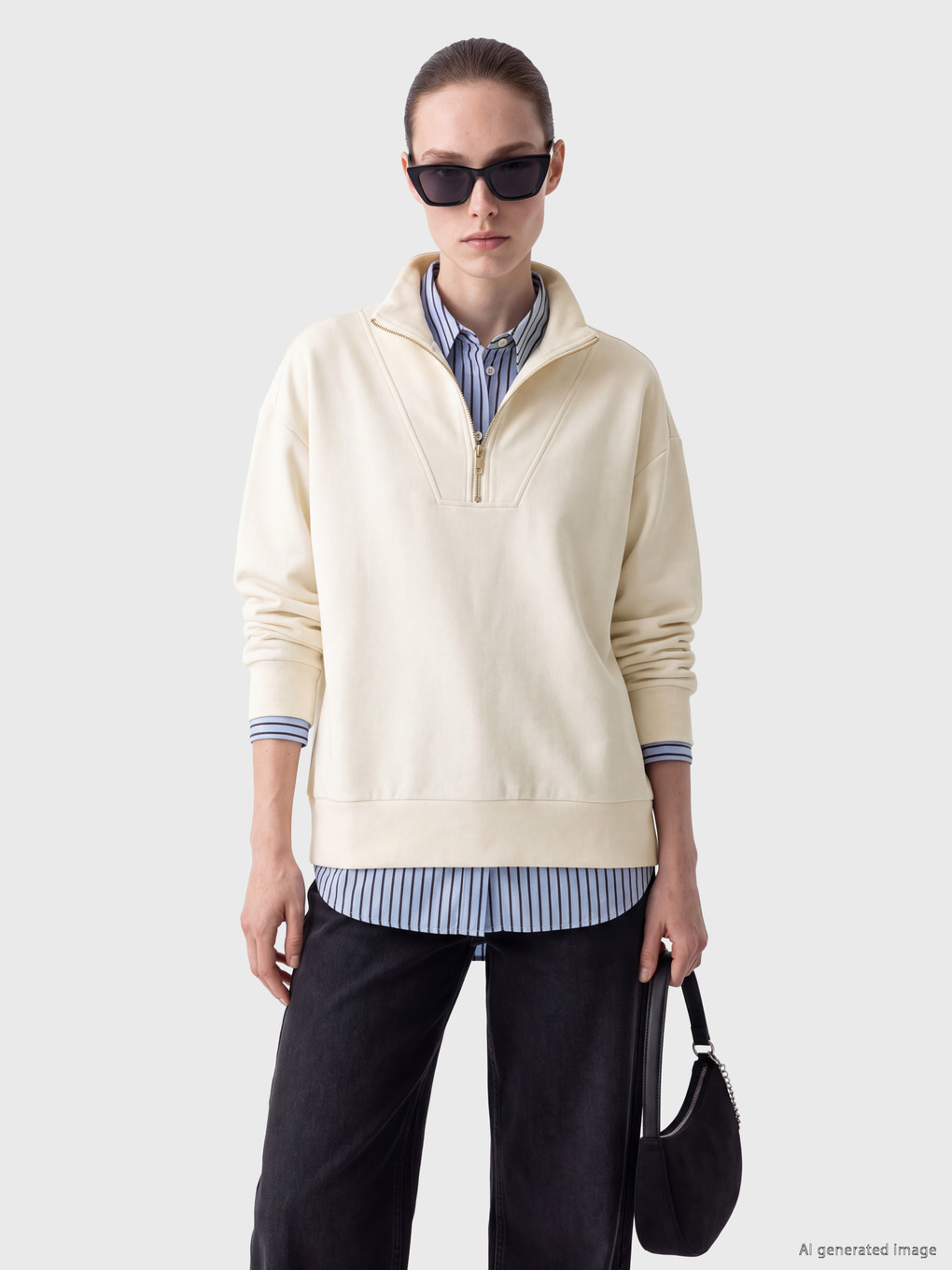 Woman White Sweatshirt