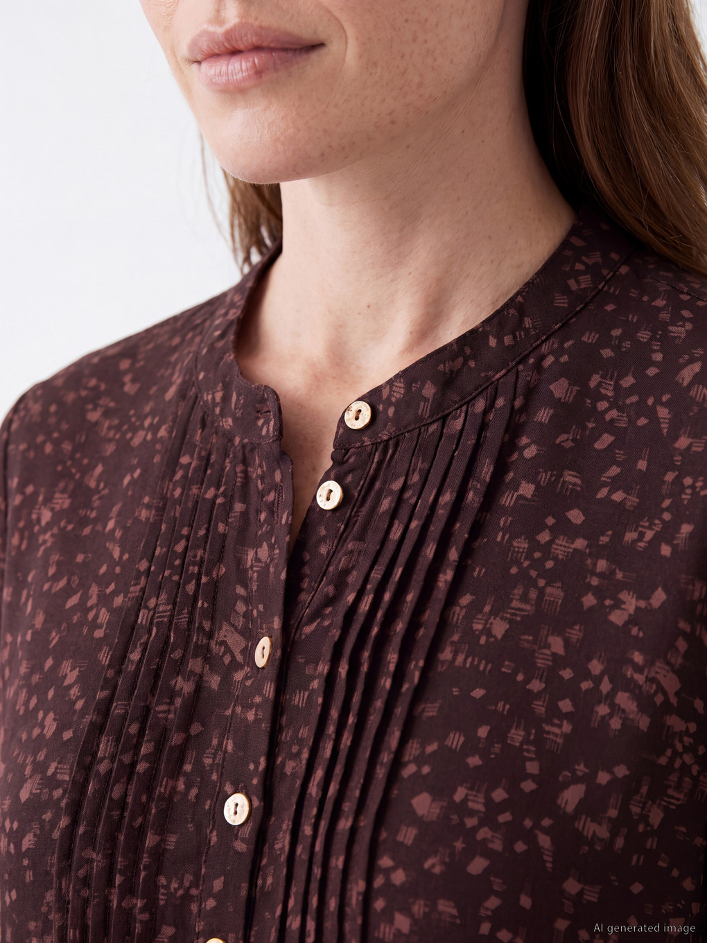 Crew Neck Patterned Ruched Dress-2
