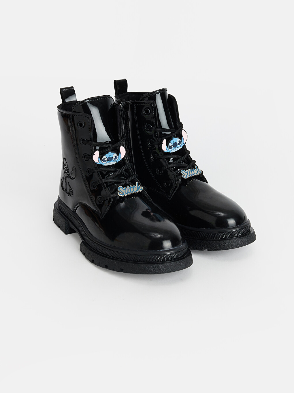 Siyah Stitch Baskılı Kız Çocuk Bot